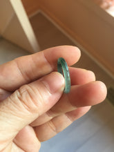 Load image into Gallery viewer, 16.7mm Size 6 1/4 100% natural type A icy watery dark green blue black gray Guatemala jadeite band ring group PE129