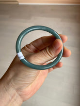 Load image into Gallery viewer, 48mm Certified Type A 100% Natural deep sea green/blue/gray/white oval round cut Guatemala Jadeite bangle KS95-2468