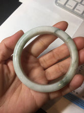 Load image into Gallery viewer, 57.5mm Certified 100% natural Type A green/white jadeite jade bangle BM32-9745