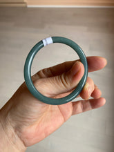 Load image into Gallery viewer, 48mm Certified Type A 100% Natural deep sea green/blue/gray/white oval round cut Guatemala Jadeite bangle KS95-2468
