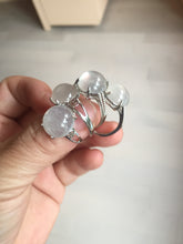 Load image into Gallery viewer, 100% Natural icy white clear ShuiMo Jade(水沫玉,foam of the water, quartzite) ring XY106