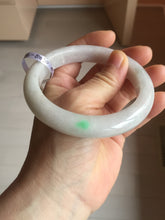 Load image into Gallery viewer, 61.5mm Type A 100% Natural sunny green/light white/purple Jadeite Jade bangle BH124-8036