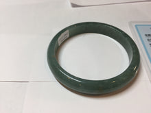 Load image into Gallery viewer, 61.4mm Certified Type A 100% Natural Light Green/Blue/Gray With Flying Snow Guatemala Jadeite Bangle PH266-1243