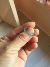 Load image into Gallery viewer, 16.7mm Size 6 1/4 100% natural type A icy watery dark green blue black gray Guatemala jadeite band ring group PE129