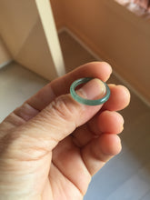 Load image into Gallery viewer, 16.7mm Size 6 1/4 100% natural type A icy watery dark green blue black gray Guatemala jadeite band ring group PE129