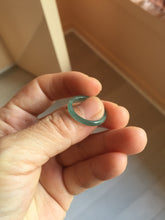 Load image into Gallery viewer, 16.7mm Size 6 1/4 100% natural type A icy watery dark green blue black gray Guatemala jadeite band ring group PE129