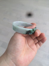 Load image into Gallery viewer, 51.7mm Certified type A 100% Natural sunny green/purple square Jadeite Jade bangle AZ55-7273