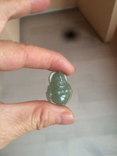 Load image into Gallery viewer, 100% Natural type A dark green/gray happy buddha jadeite Jade pendant necklace group BG8
