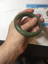 Load image into Gallery viewer, 56mm certified 100% natural Type A oliy dark green(油青) brown jadeite jade bangle BS101-4047