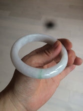 Load image into Gallery viewer, 57mm certified Type A 100% Natural sunny green/white Jadeite Jade bangle AC72-1479