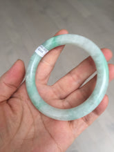 Load image into Gallery viewer, 56.5mm 100% natural type A white/sunny green round cut jadeite jade bangle BL108