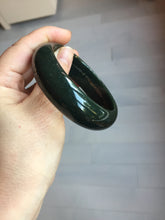 Load image into Gallery viewer, 58mm 100% Natural Dark Green/Black Meteorite Star Trail (星轨) Night Sky Galaxy Nephrite Bangle HN182-5903