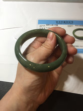 Load image into Gallery viewer, 56mm certified 100% natural Type A oliy dark green(油青) brown jadeite jade bangle BS101-4047