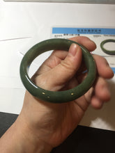 Load image into Gallery viewer, 56mm certified 100% natural Type A oliy dark green(油青) brown jadeite jade bangle BS101-4047