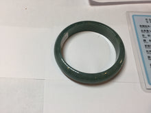 Load image into Gallery viewer, 53.8mm Certified Type A 100% Natural Light Green/Blue/Gray With Flying Snow Guatemala Jadeite Bangle PH267-1242