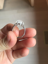 Load image into Gallery viewer, 100% Natural icy white clear ShuiMo Jade(水沫玉,foam of the water, quartzite) ring XY106