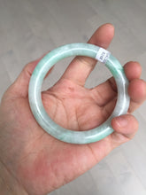 Load image into Gallery viewer, 56.5mm 100% natural type A white/sunny green round cut jadeite jade bangle BL108