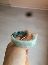 Load image into Gallery viewer, 51.7mm Certified type A 100% Natural sunny green/purple square Jadeite Jade bangle AZ55-7273