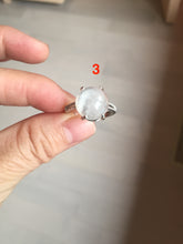 Load image into Gallery viewer, 100% Natural icy white clear ShuiMo Jade(水沫玉,foam of the water, quartzite) ring XY106
