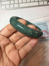 Load image into Gallery viewer, 53.8mm Certified Type A 100% Natural Light Green/Blue/Gray With Flying Snow Guatemala Jadeite Bangle PH267-1242