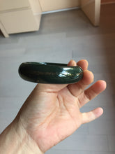 Load image into Gallery viewer, 58mm 100% Natural Dark Green/Black Meteorite Star Trail (星轨) Night Sky Galaxy Nephrite Bangle HN182-5903