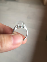 Load image into Gallery viewer, 100% Natural icy white clear ShuiMo Jade(水沫玉,foam of the water, quartzite) ring XY106