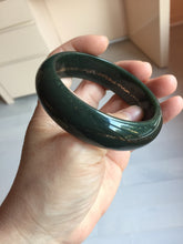 Load image into Gallery viewer, 58mm 100% Natural Dark Green/Black Meteorite Star Trail (星轨) Night Sky Galaxy Nephrite Bangle HN182-5903