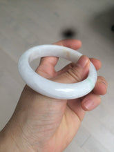 Load image into Gallery viewer, 57mm certified Type A 100% Natural sunny green/white Jadeite Jade bangle AC72-1479