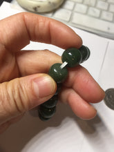 Load image into Gallery viewer, 100% Natural 10.8/12mm dark green/gray/black vintage style Jade (碧玉)bead bracelet group HT132