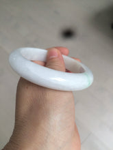 Load image into Gallery viewer, 57mm certified Type A 100% Natural sunny green/white Jadeite Jade bangle AC72-1479