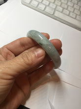 Load image into Gallery viewer, 52mm certified natural 100% natural Type A green white with green flying flowers oval jadeite jade bangle PB109-2439