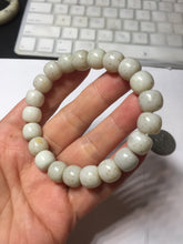 Load image into Gallery viewer, 10x8mm 100% Natural beige white brown vintage style flying dandelions Osmanthus fragrans cake(桂花糕) nephrite Jade bead bracelet HT133