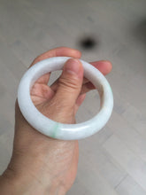 Load image into Gallery viewer, 57mm certified Type A 100% Natural sunny green/white Jadeite Jade bangle AC72-1479