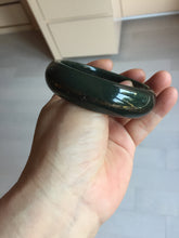 Load image into Gallery viewer, 58mm 100% Natural Dark Green/Black Meteorite Star Trail (星轨) Night Sky Galaxy Nephrite Bangle HN182-5903