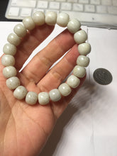 Load image into Gallery viewer, 10x8mm 100% Natural beige white brown vintage style flying dandelions Osmanthus fragrans cake(桂花糕) nephrite Jade bead bracelet HT133