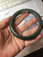 Load image into Gallery viewer, 62.3mm certified 100% natural Type A oily dark green gray black(老油青) jadeite jade bangle BS180-0055