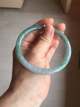 Load image into Gallery viewer, 61.5mm Certified Type A 100% Natural oily dark green(老油青) purple gray black round cut Jadeite Jade bangle Bh103-0715