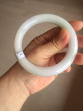 Load image into Gallery viewer, 60.5mm certified 100% natural light green/white/purple chubby round cut jadeite jade bangle BS39-8572