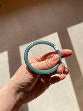 Load image into Gallery viewer, 48mm Certified Type A 100% Natural deep sea green/blue/gray/white oval round cut Guatemala Jadeite bangle KS95-2468