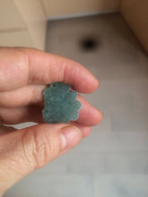 Load image into Gallery viewer, 100% Natural icy watery blue/green/gray jadeite jade blessed fortune pendant BG7