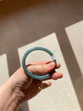 Load image into Gallery viewer, 48mm Certified Type A 100% Natural deep sea green/blue/gray/white oval round cut Guatemala Jadeite bangle KS95-2468