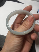Load image into Gallery viewer, 48mm certified 100% natural Type A icy watery green white oval jadeite jade bangle BH84-9112