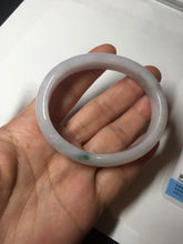 Load image into Gallery viewer, 52mm certified type A100% Natural green purple oval Jadeite Jade bangle BM34-0270