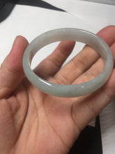 Load image into Gallery viewer, 48mm certified 100% natural Type A icy watery green white oval jadeite jade bangle BH84-9112