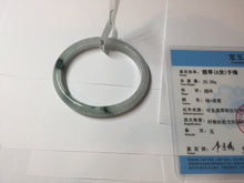 Load image into Gallery viewer, 49mm certified natural 100% natural Type A green white with green flying flowers oval jadeite jade bangle PB110-2435