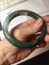Load image into Gallery viewer, 62.3mm certified 100% natural Type A oily dark green gray black(老油青) jadeite jade bangle BS180-0055