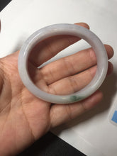 Load image into Gallery viewer, 52mm certified type A100% Natural green purple oval Jadeite Jade bangle BM34-0270