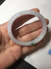 Load image into Gallery viewer, 52mm certified type A100% Natural green purple oval Jadeite Jade bangle BM34-0270