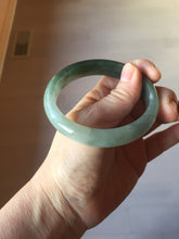Load image into Gallery viewer, 58mm Certified type A 100% Natural oily dark green gray black(老油青) Jadeite bangle PE24-(2874)