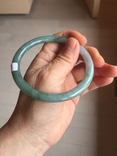 Load image into Gallery viewer, 61.5mm Certified Type A 100% Natural oily dark green(老油青) purple gray black round cut Jadeite Jade bangle Bh103-0715